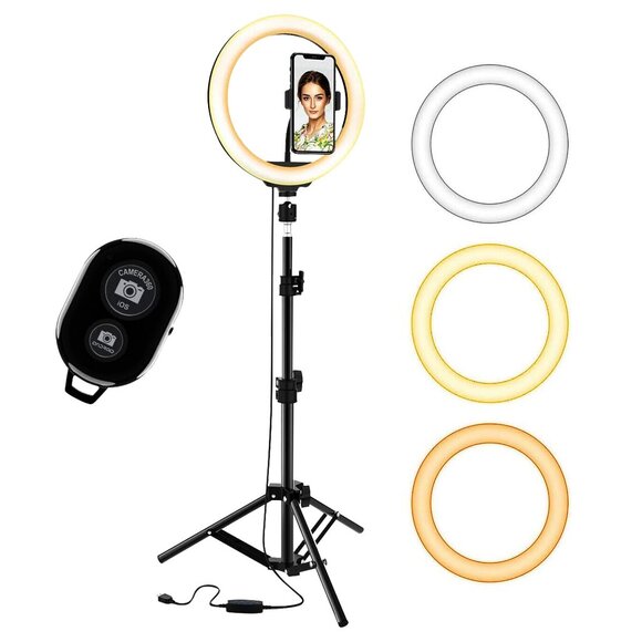 12Inch LED Ring Light Adjustable Stand Phone Holder RL 12 - Picture 1 of 14